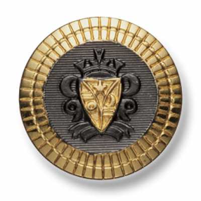 EX201 Botones metálicos fabricados en Japón para trajes y chaquetas, combinación oro x plata