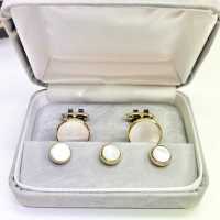 F-3 Juego De Gemelos Y Tachuelas Formales, Concha De Nácar, Redondo Dorado[Accesorios Formales] Yamamoto(EXCY) Subfoto