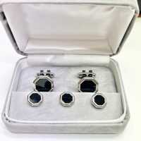 G-1 Conjunto De Puños Y Tachuelas Formales Octágono De Plata ónix[Accesorios Formales] Yamamoto(EXCY) Subfoto