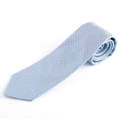 HVN-12 Corbata de pata de gallo hecha a mano con tejido VANNERS, azul claro
