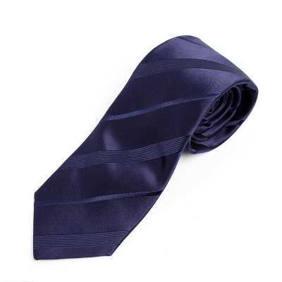 HVN-20 Corbata a rayas azul marino hecha a mano con tejido VANNERS
