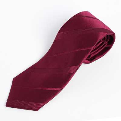 HVN-21 Corbata hecha a mano en tejido VANNERS, patrón de rayas, granate