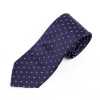 HVN-23 VANNERS Textil Usado Corbata Hecha A Mano Paisley Dot Pattern Azul Marino