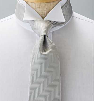 NE-35 Corbata formal de espiga gris, hecha en Japón