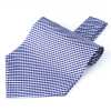 RAS-04 Corbata ascot hecha con tejido Ring Heart, cuadro vichy azul marino