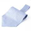 RAS-05 Corbata ascot con tejido Ring Heart, cuadro vichy azul sax