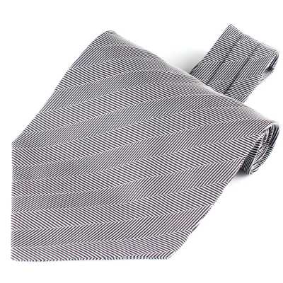 RAS-06 Corbata ascot confeccionada con tejido Ring Heart, espiga gris