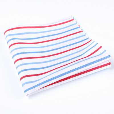 RCF-6258-77 Pañuelo de bolsillo de patrón de raya lápiz blanco/rojo fabricado con tejido Ringhart fabricado en el Reino Unido