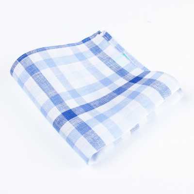 RCF-7047-10 Pañuelo de cuadros a bloques blanco/azul con tejido Ringhart, fabricado en Inglaterra