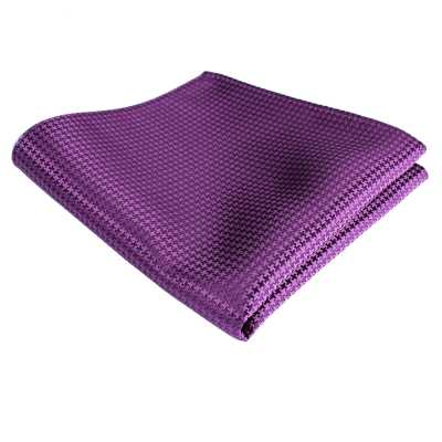 VCF-14 Pañuelo de bolsillo, estampado pata de gallo, morado, confeccionado con tejido VANNERS