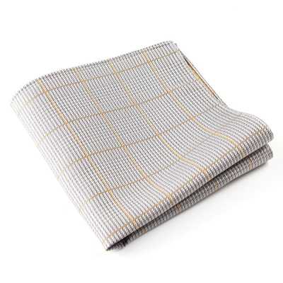 VCF-19 Pañuelo de bolsillo confeccionado con tejido VANNERS estampado Glen check gris claro