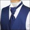 VYT-09 Corbata ascot británica de seda VANNERS (corbata euro), patrón pata de gallo, azul marino